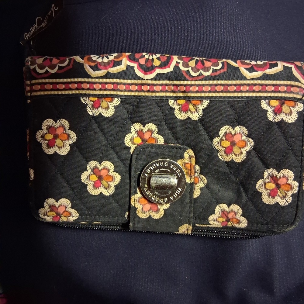 Vera Bradley Turnlock Clutch Wallet Pirouette 7.5 x 4.5 GUC
